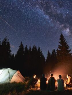 camping in night